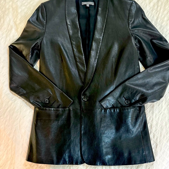 Vince Genuine Leather Blazer - Picture 11 of 16